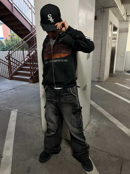 BLACK “i am not a prisoner of my mind” zip up