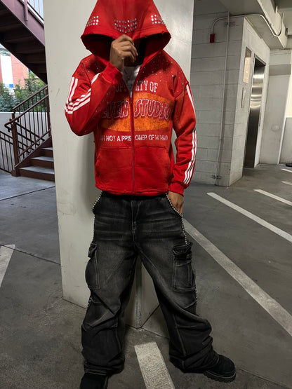 RED "I am not a prisoner of mind" ZIP UP