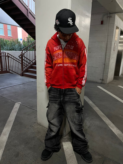 RED "I am not a prisoner of mind" ZIP UP