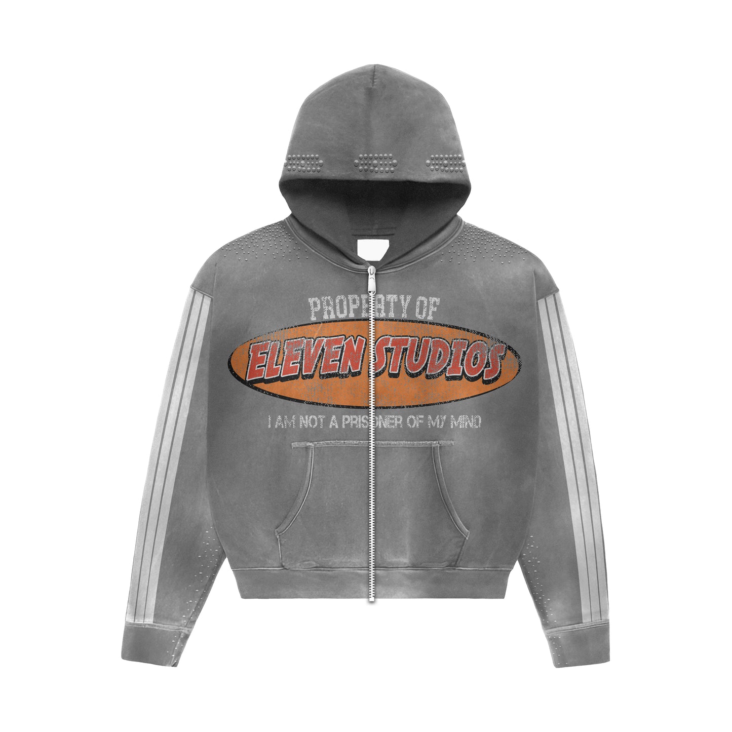 GREY “i am not a prisoner of my mind” ZIP UP