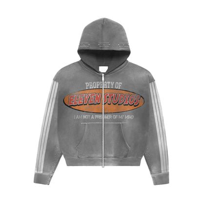 GREY “i am not a prisoner of my mind” ZIP UP