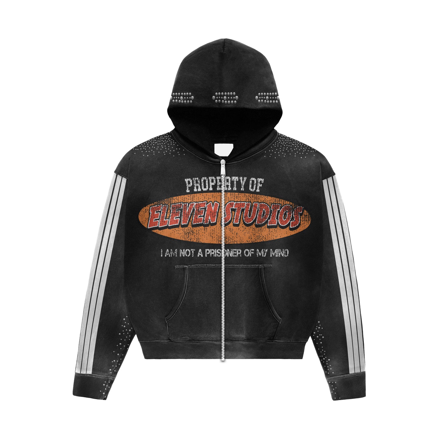 BLACK “i am not a prisoner of my mind” zip up